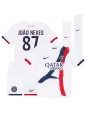 Billige Paris Saint-Germain Joao Neves #87 Bortedraktsett Barn 2024-25 Kortermet (+ Korte bukser)